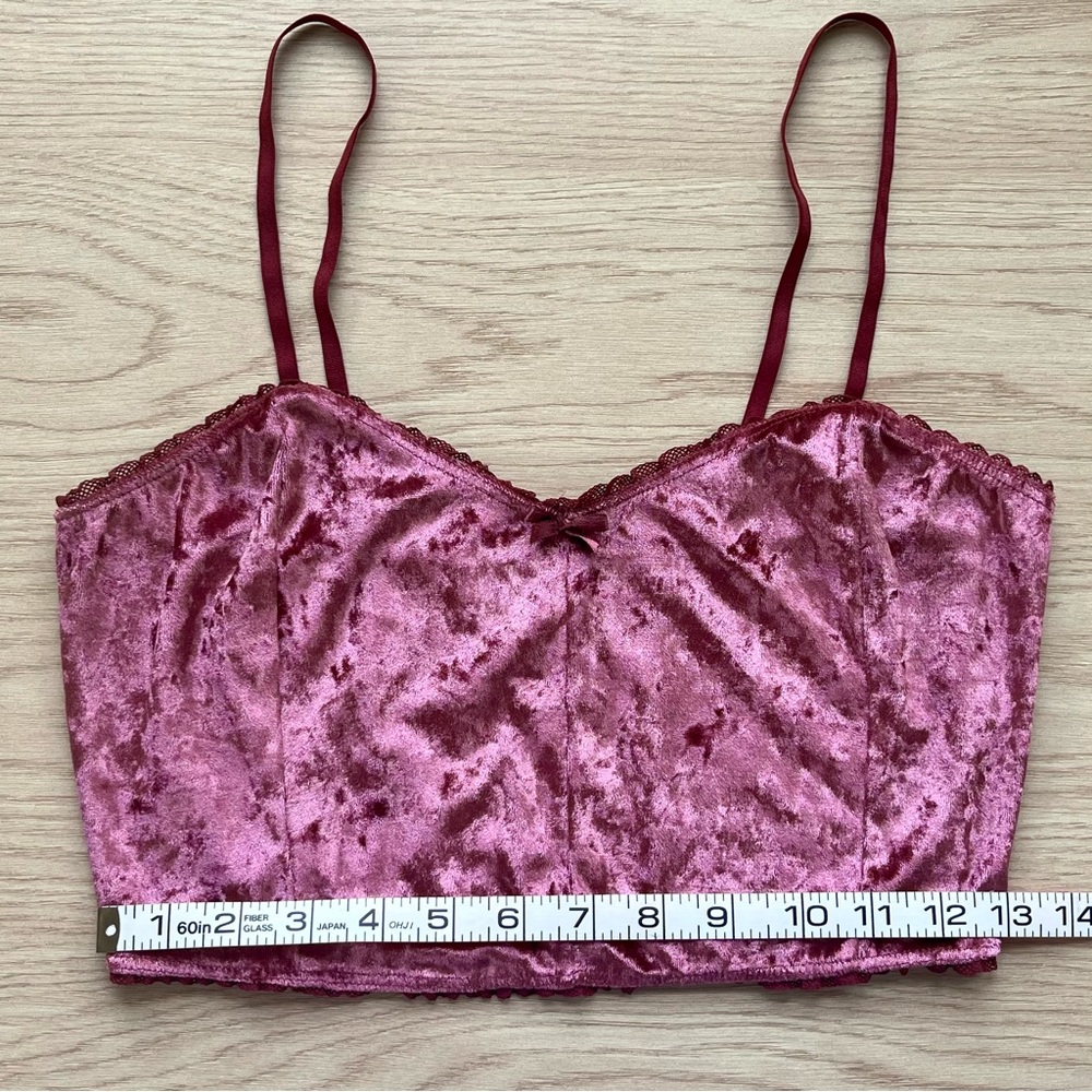 Velvet Crop Top / Bralette in Mauve/Pink/Purple, Women’s Medium